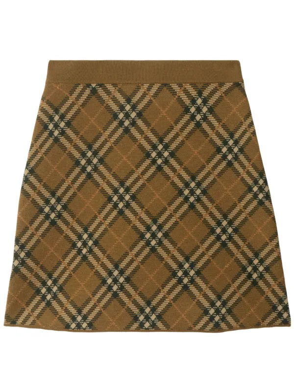 Burberry Check Mini Skirt Neutrals FARFETCH IE