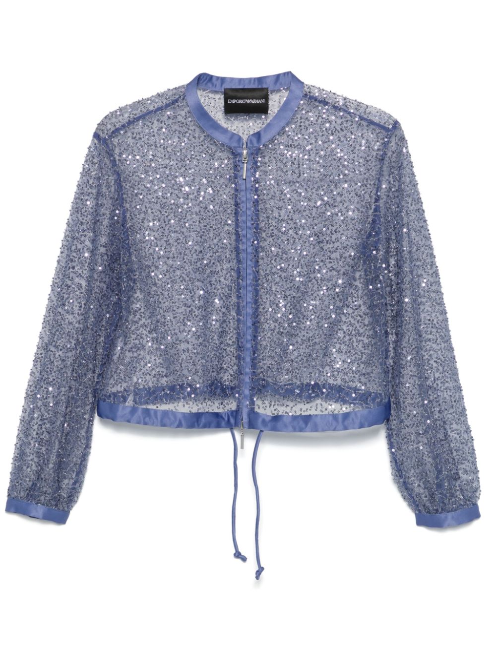 Shop Emporio Armani Jet-embroidery Sequin Jacket In Purple