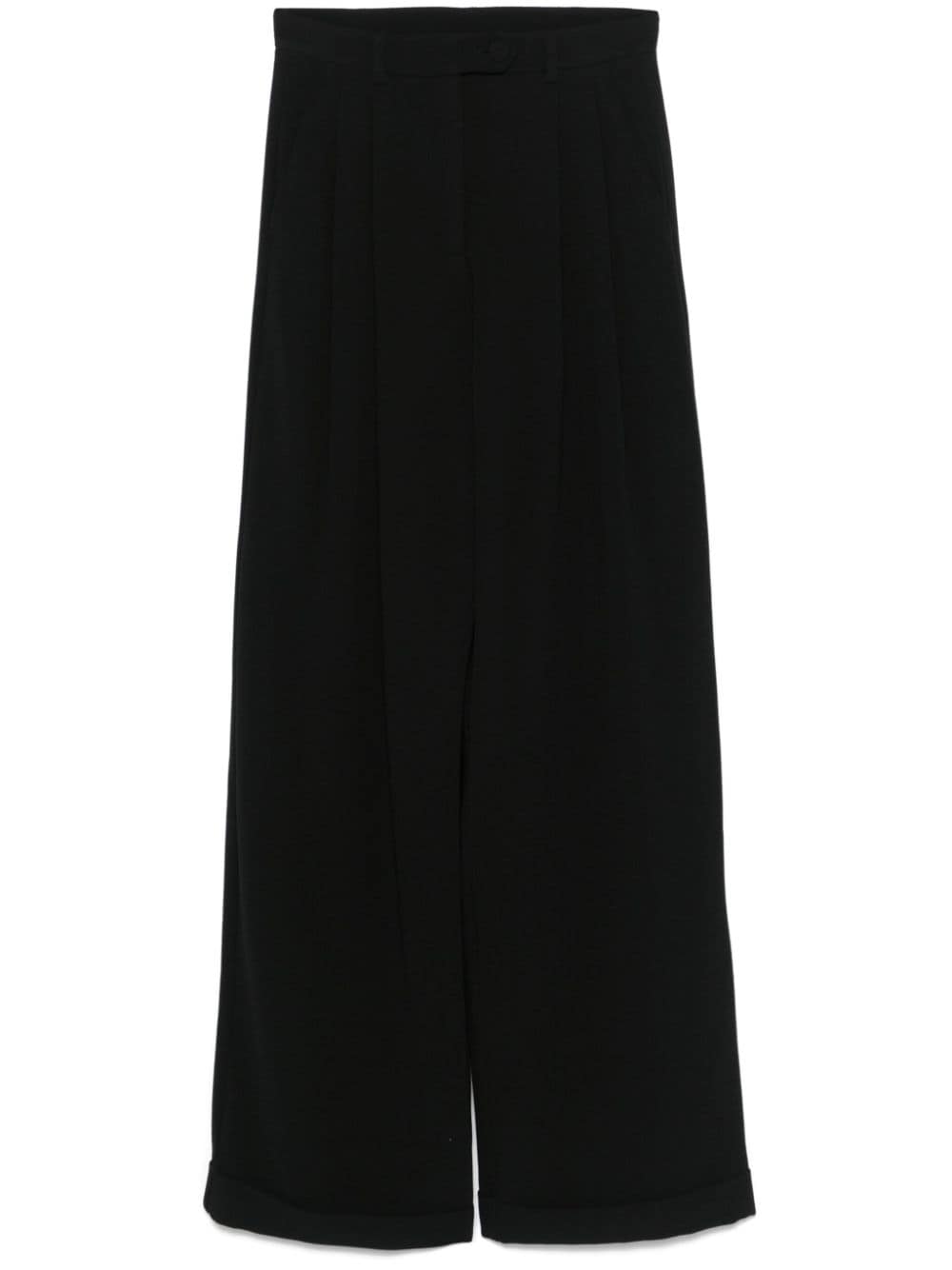 Emporio Armani pleat sablé trousers - Black