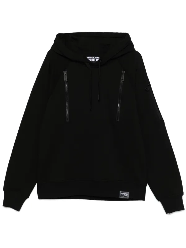 Versace Jeans Couture コットン スウェット パーカー Versace Jeans Couture ロゴ パーカー | ブラック | FARFETCH JP