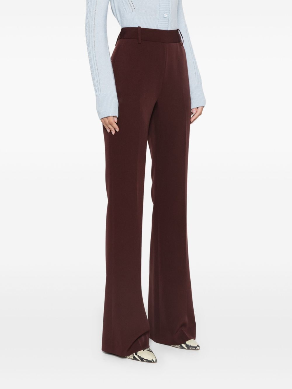 Shop Ermanno Scervino Cady Bootcut Trousers In Red