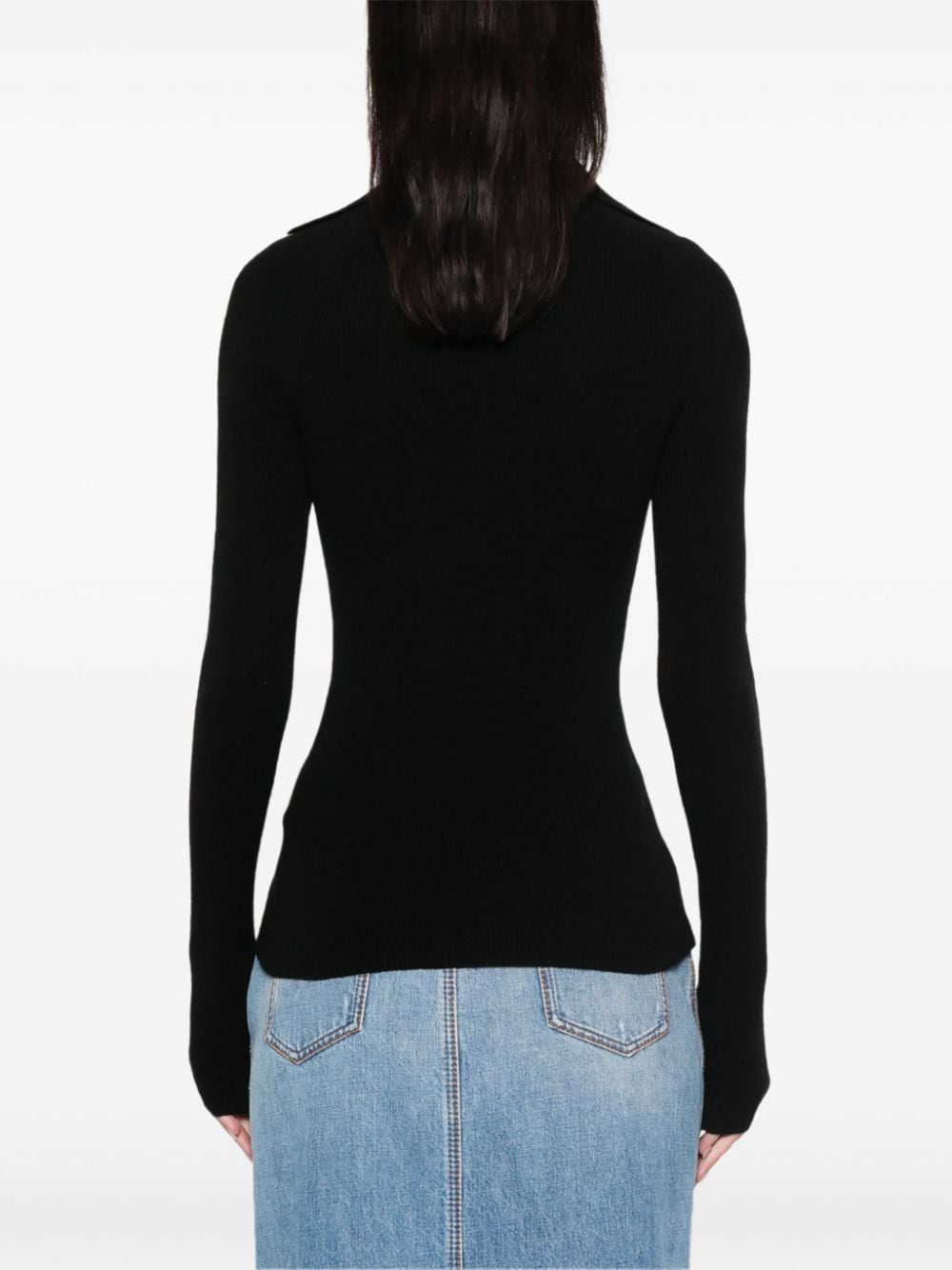 Shop Ermanno Scervino Knitted Polo Top In Black