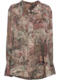 Ziggy Chen liberty-printed shirt - Brown