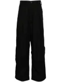 Ziggy Chen linen loose-leg trousers - Black