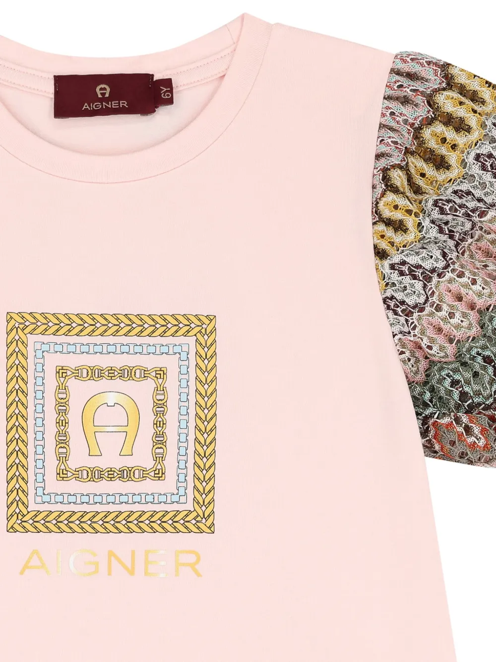 Aigner Kids Jurk met logoprint Roze