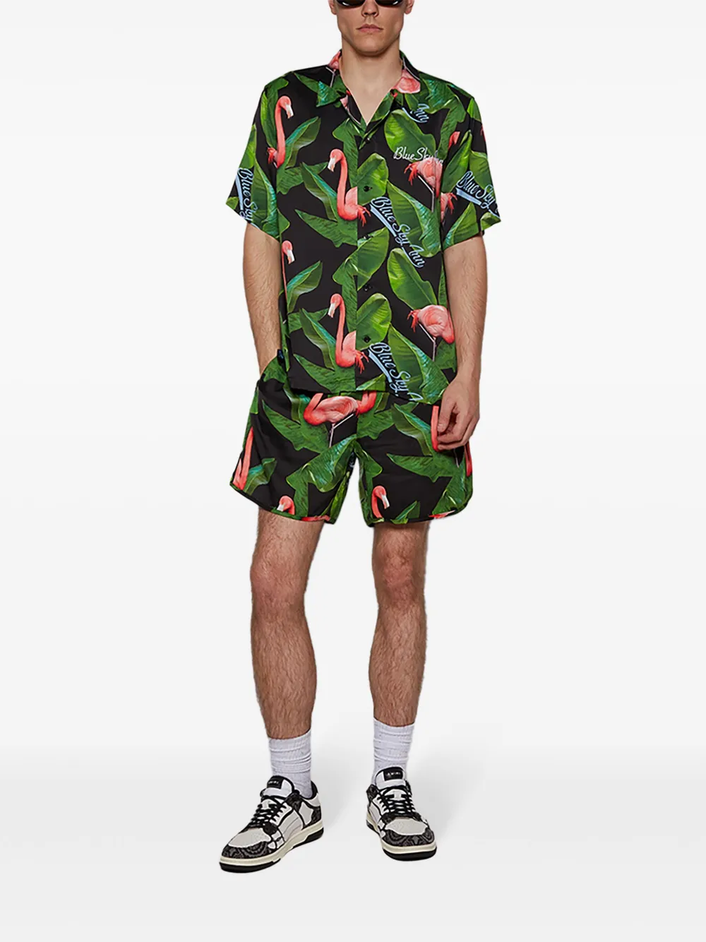 BLUE SKY INN Flamingo shorts - Groen