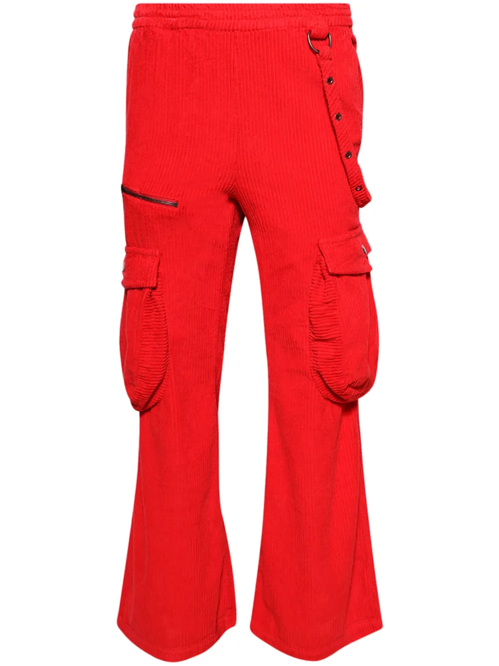 Members Of The Rage Corduroy Cargo Trousers In Red