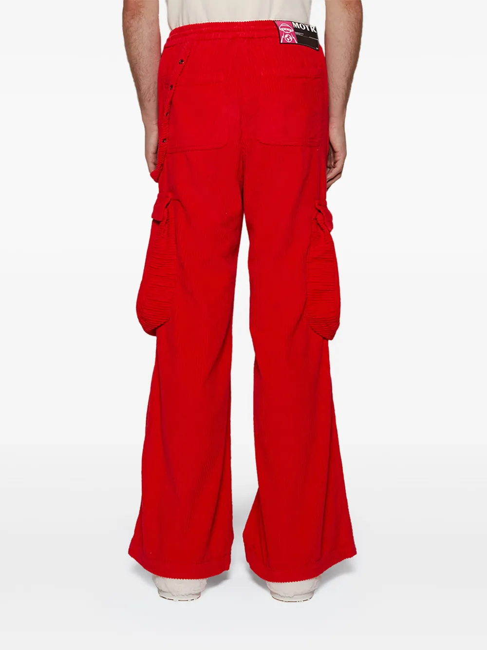 Members Of The Rage Corduroy Cargo Trousers In Red