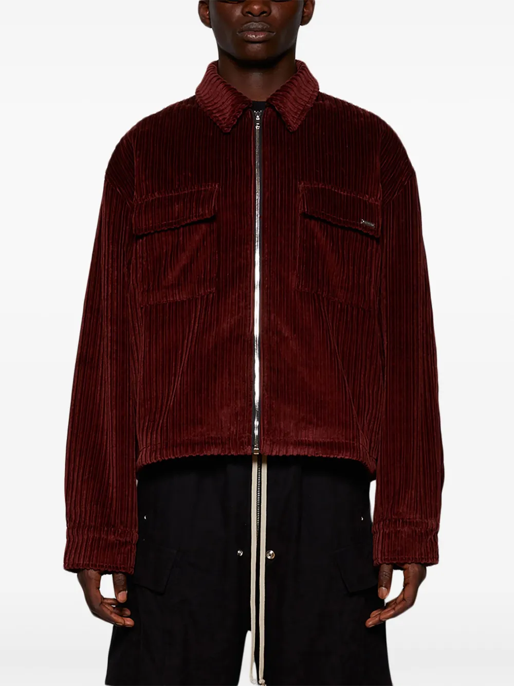 Nahmias Corduroy Shirt Jacket In Red