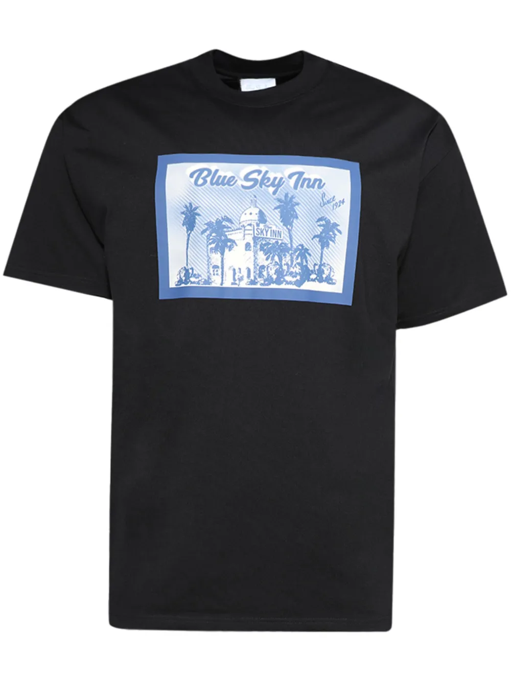BLUE SKY INN Postcard T-shirt | Black | Image 1