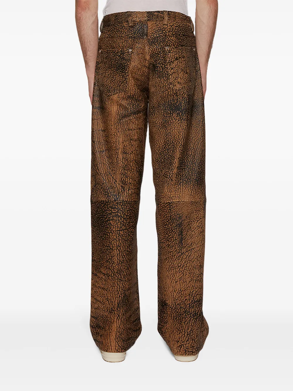 Misbhv Safari Leather Trousers In Brown