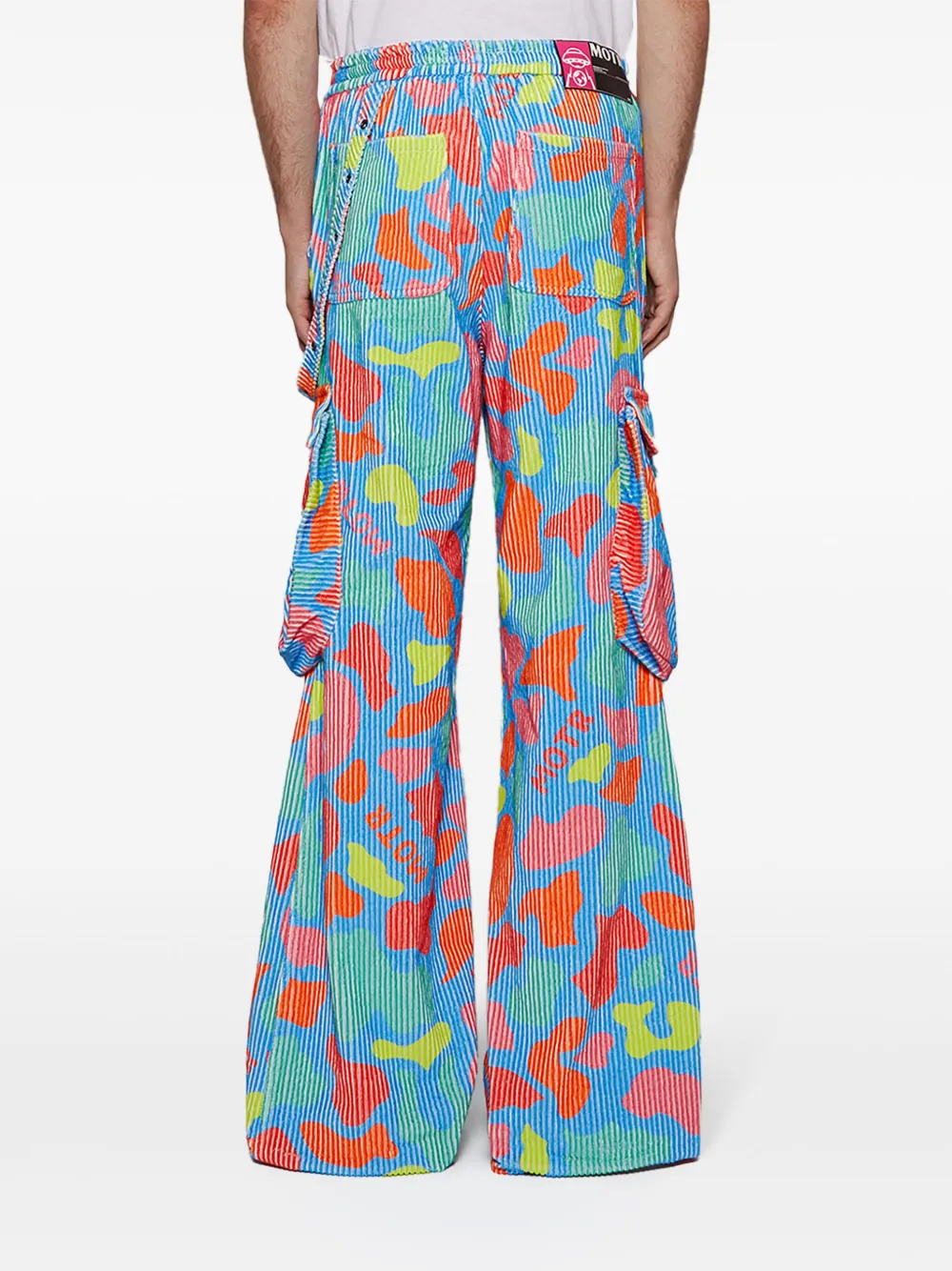 Members Of The Rage Hero Camo Cord Cargo Trouseres In Blue