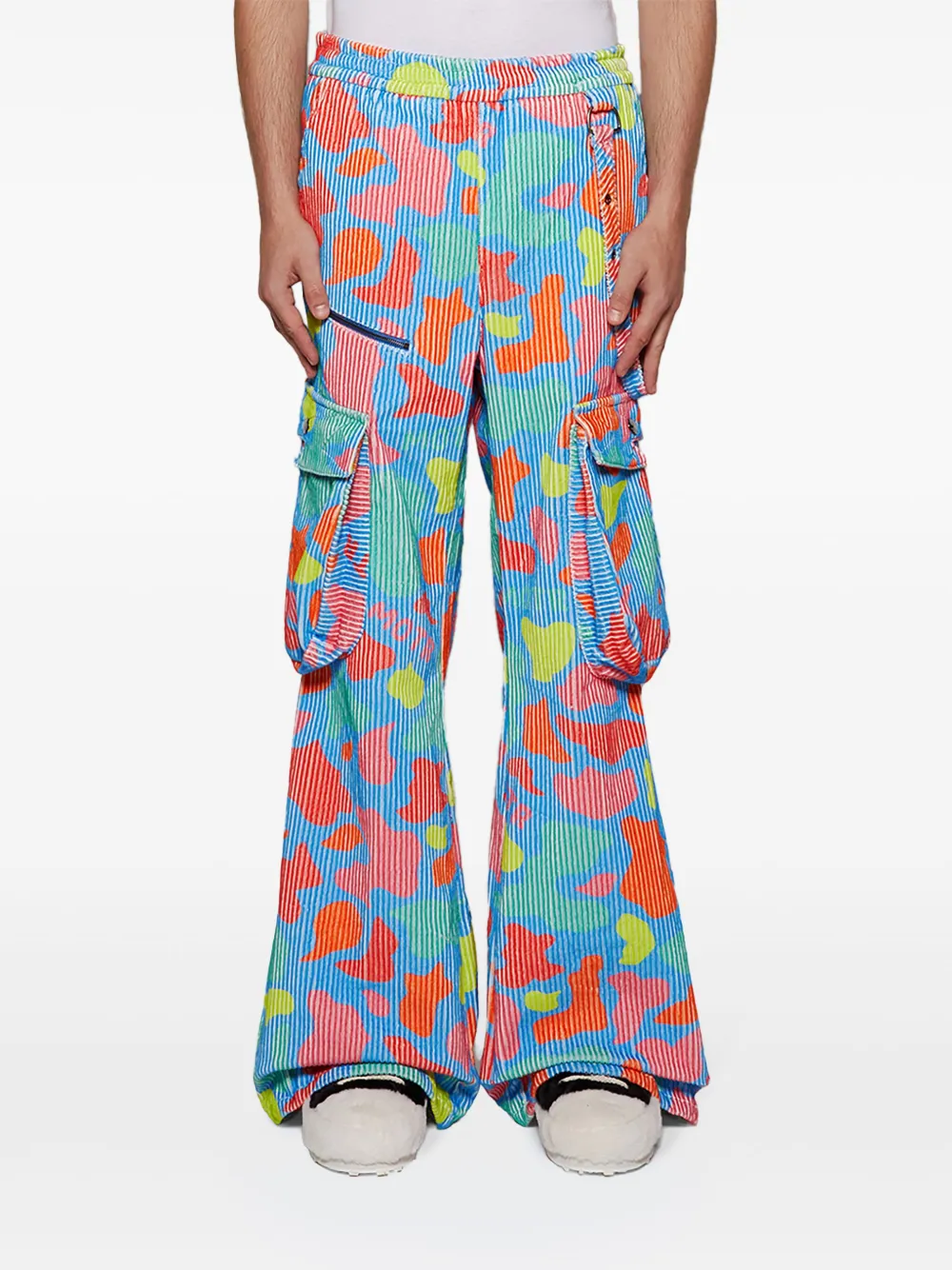 Members Of The Rage Hero Camo Cord Cargo Trouseres In Blue