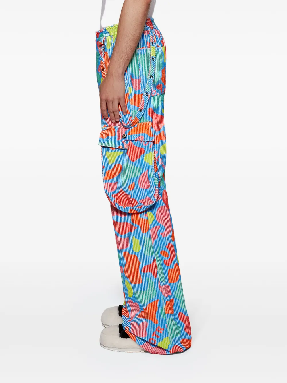 Members Of The Rage Hero Camo Cord Cargo Trouseres In Blue