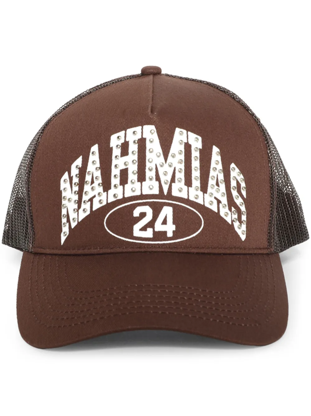 Nahmias Marque Studded Cap In Brown
