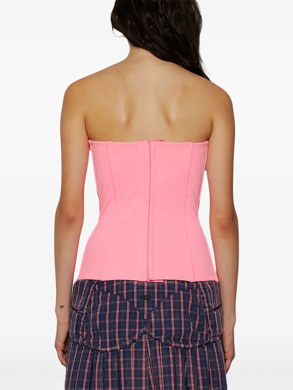 Vetements Strapless Bustier Top In Pink