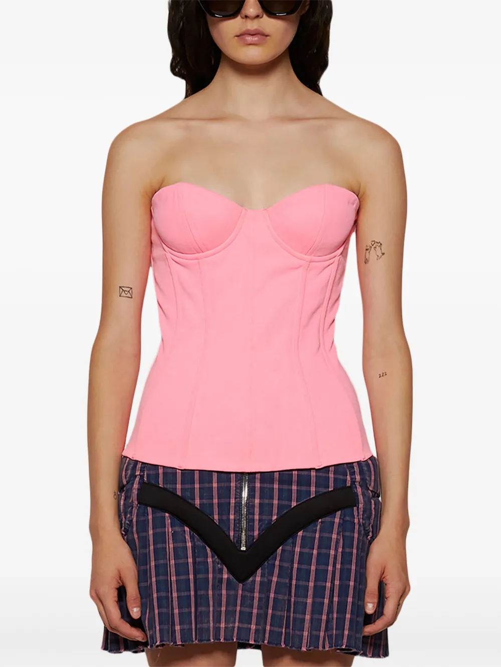 Vetements Strapless Bustier Top In Pink