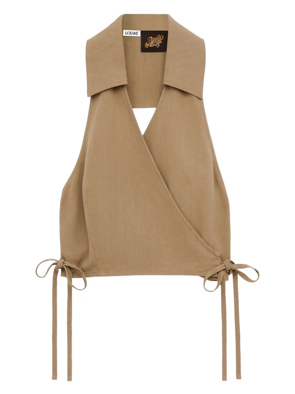 LOEWE tie-fastening wrap top Beige