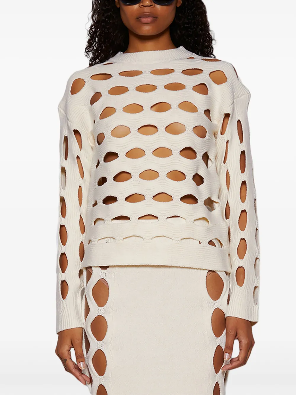  Diotima Galina Open-knit Jumper - White 