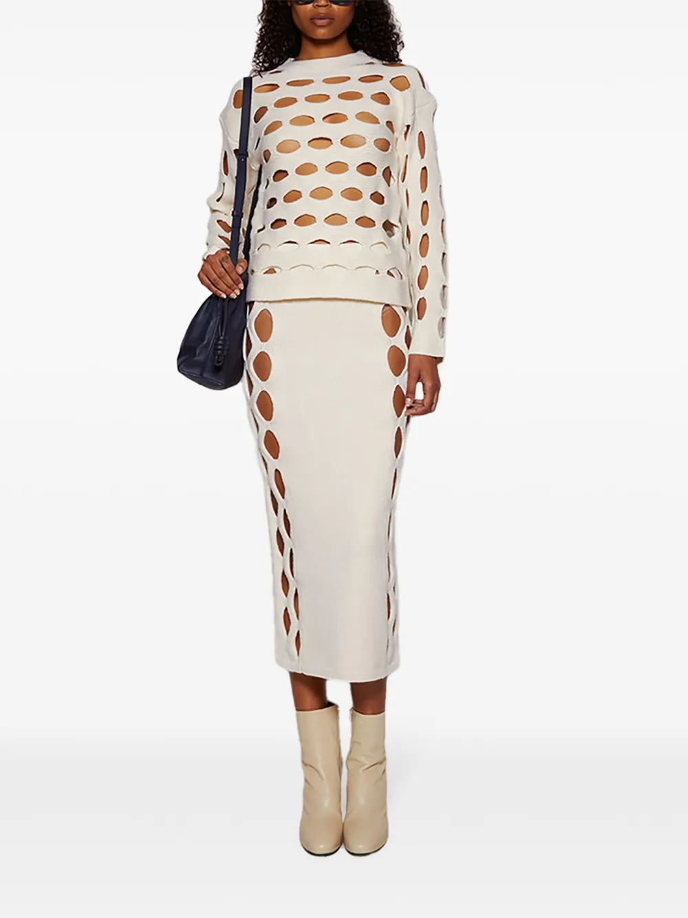  Diotima Galina Open-knit Jumper - White 