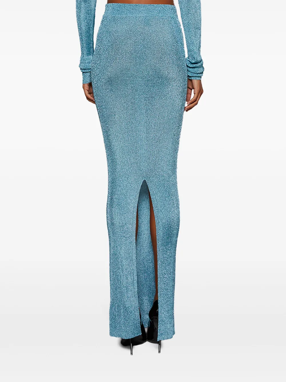 Laquan Smith Knitted Skirt In Blue