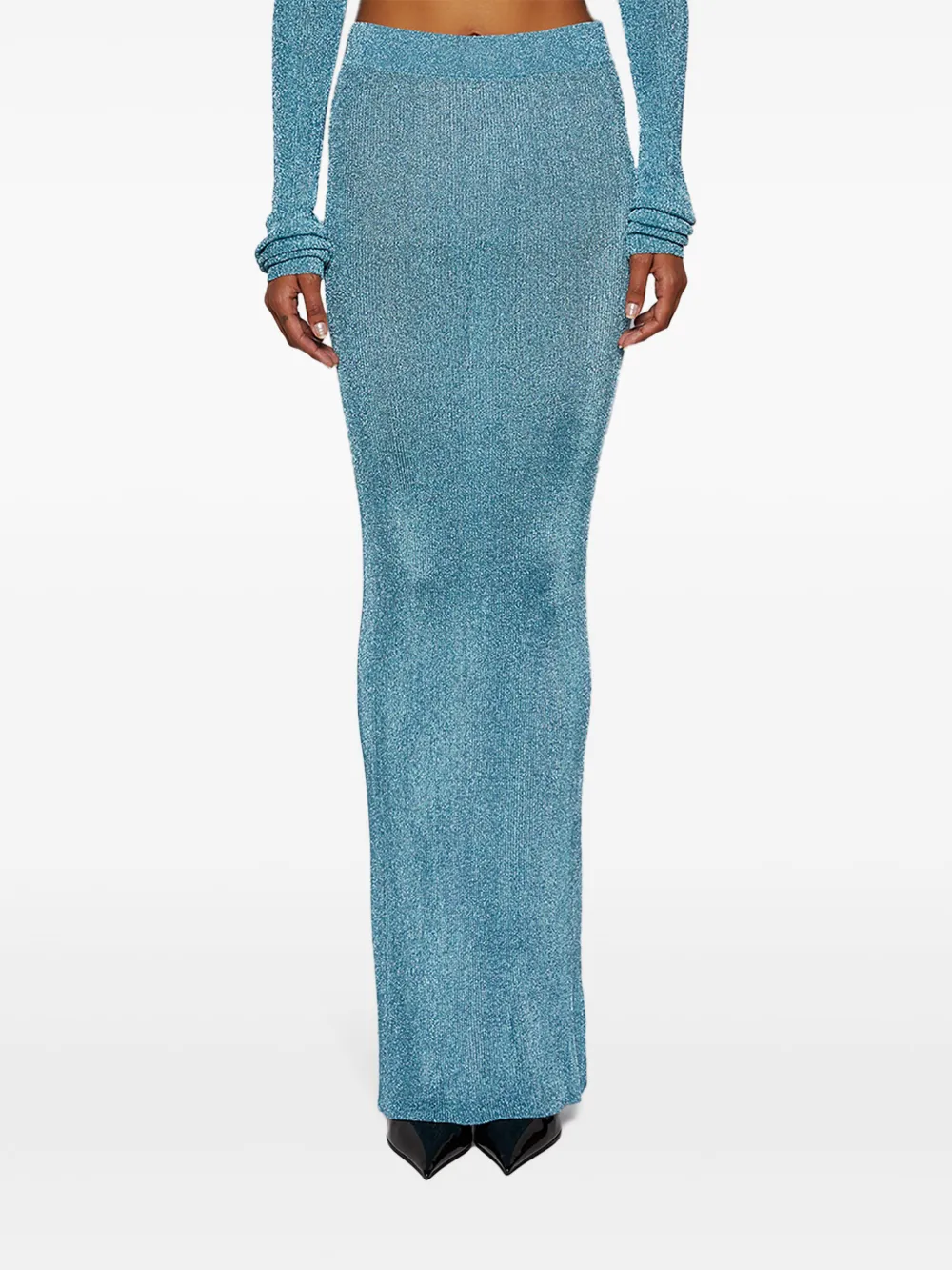 Laquan Smith Knitted Skirt In Blue