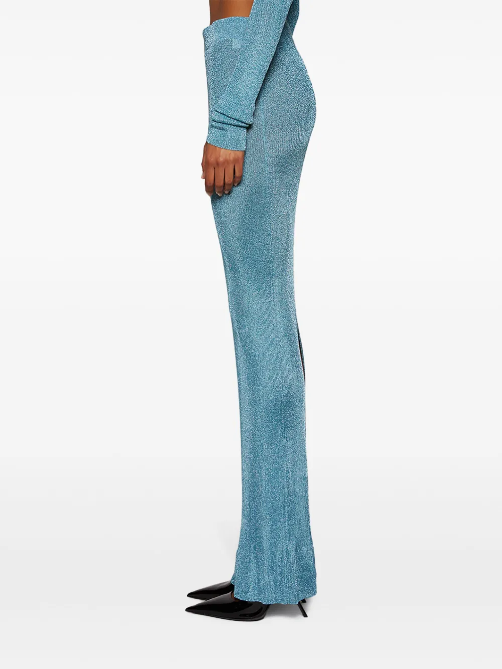 Laquan Smith Knitted Skirt In Blue