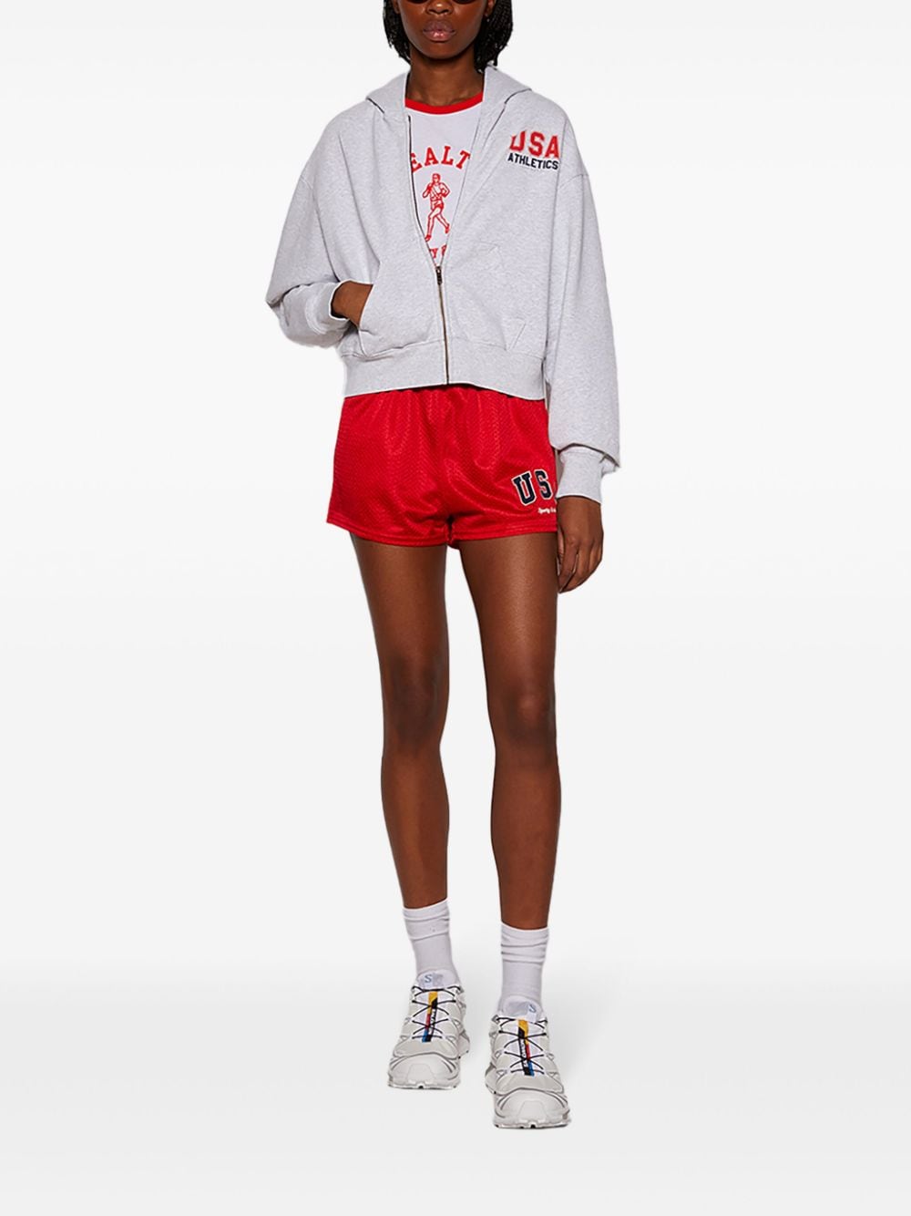 Sporty & Rich USA mesh shorts - Rood