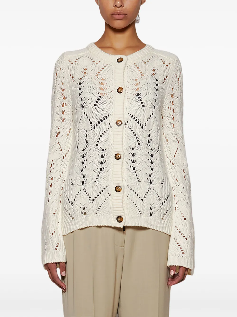 Loulou De Saison Buttoned Long-sleeve Cardigan In Neutral