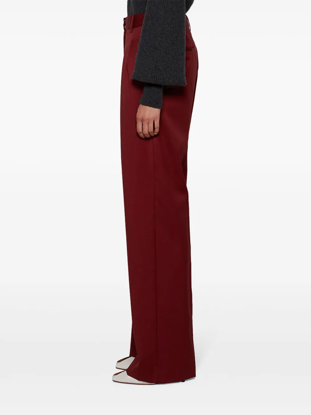 Loulou De Saison Silk High-waisted Trousers In Red