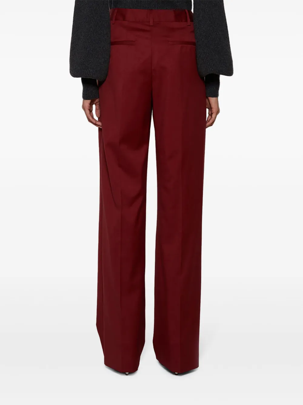 Loulou De Saison Silk High-waisted Trousers In Red