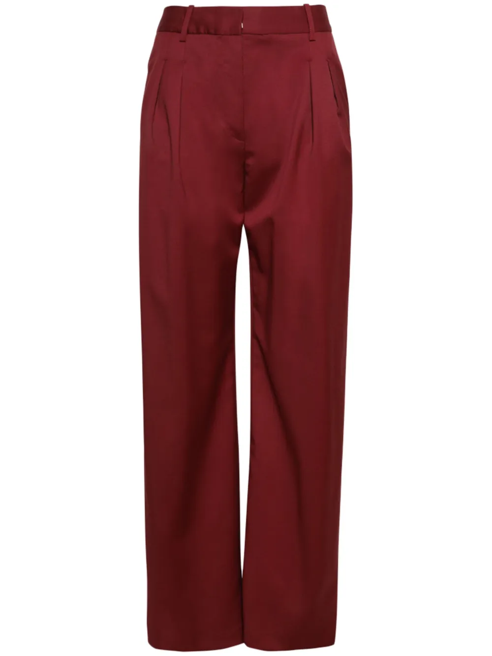 Loulou De Saison Silk High-waisted Trousers In Red