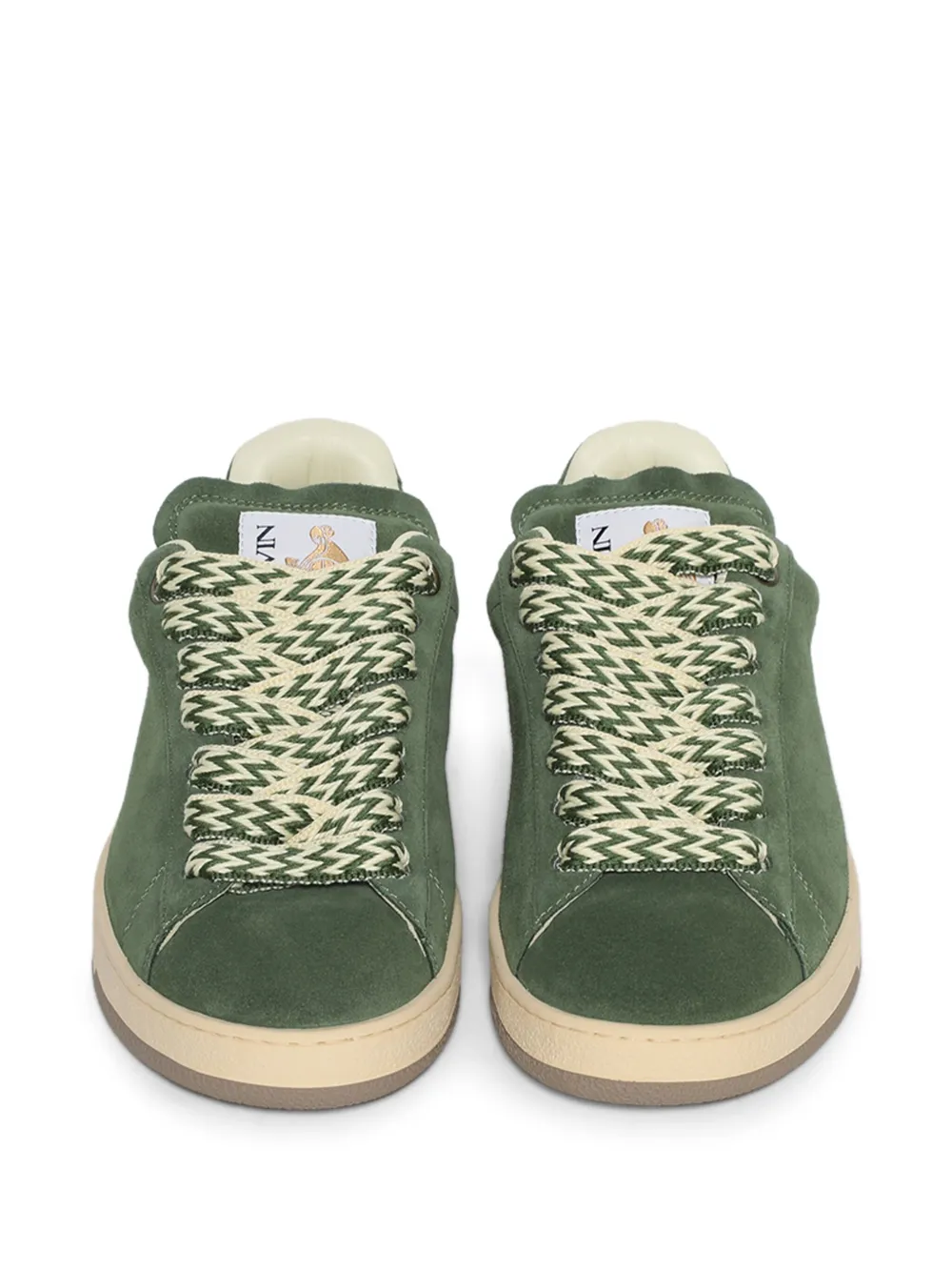 Lanvin Curb Lite Suede Sneakers In Green