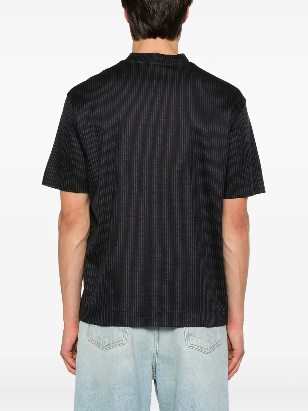 Emporio Armani T-shirt met krijtstreep Blauw