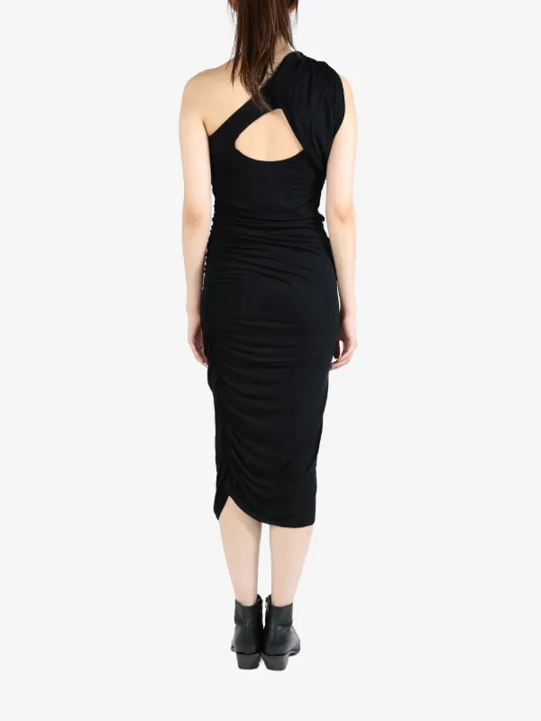Rick Owens Lilies Draped Midi Dress | Black | FARFETCH
