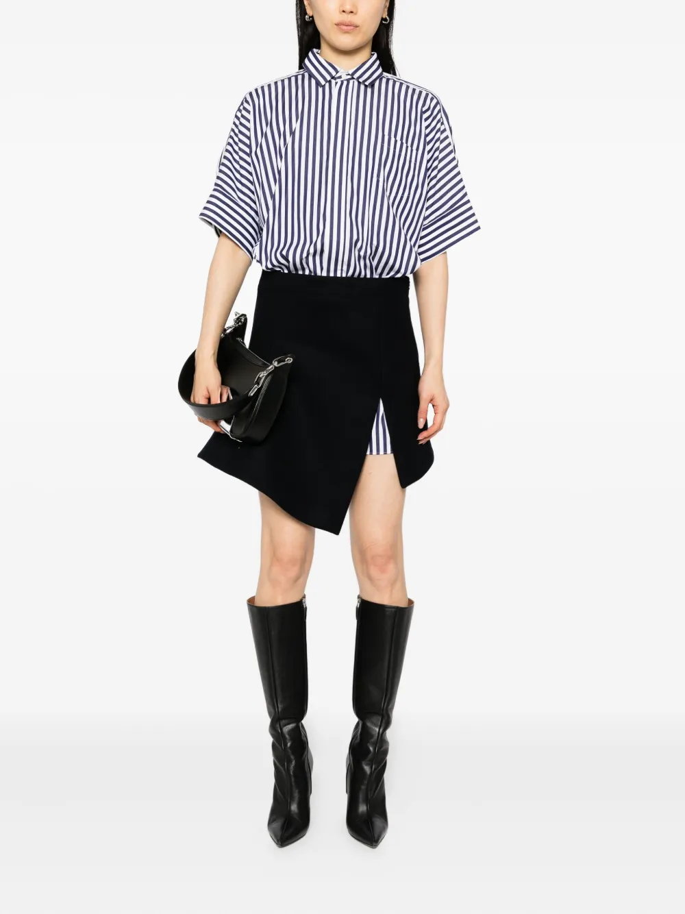 Sacai Jurk met asymmetrische afwerking - Blauw