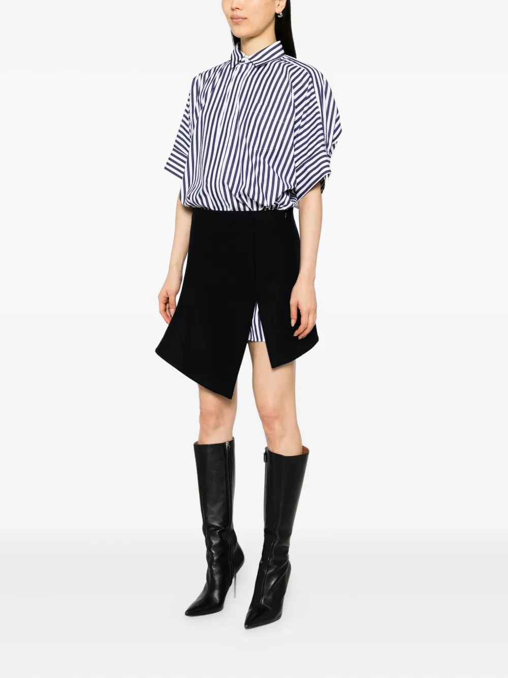 Sacai Asymmetric-hem Dress In Multi