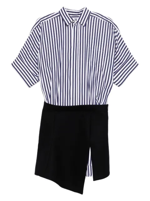 sacai vestido largo con dobladillo asimétrico