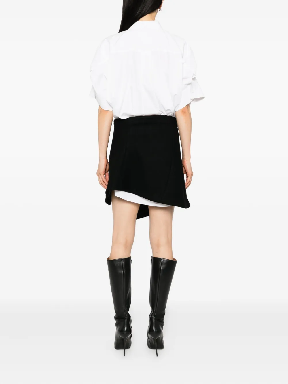 sacai Jurk met asymmetrische afwerking Wit