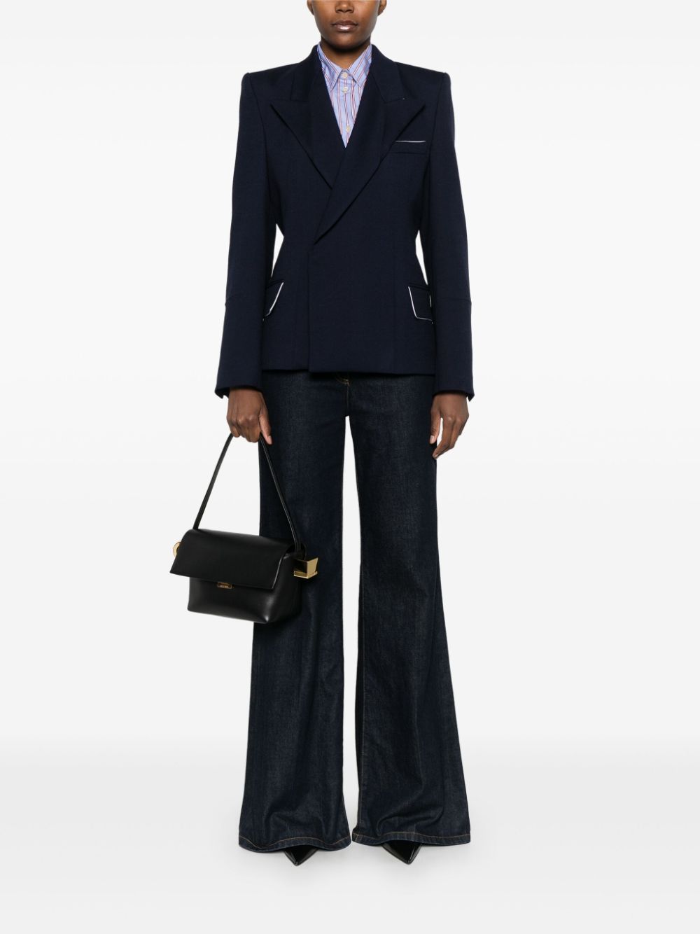 Victoria Beckham Blazer met puntige schouder - Blauw