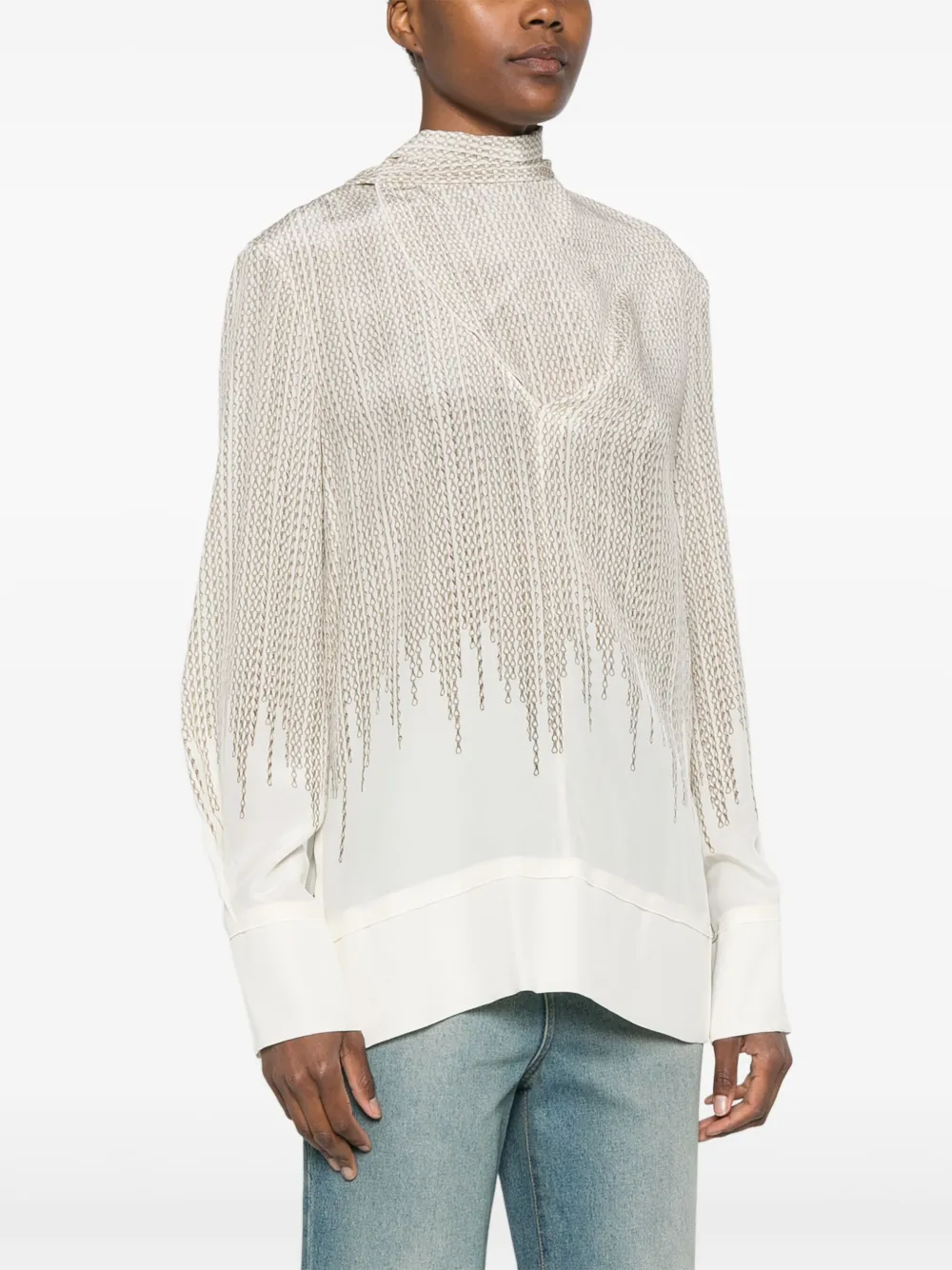 Victoria Beckham Blouse met print Beige
