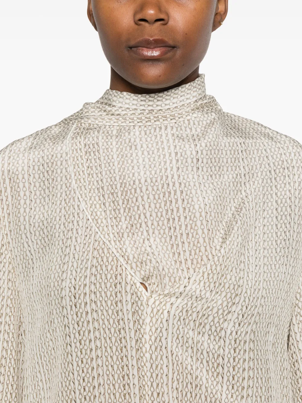 Victoria Beckham Blouse met print Beige