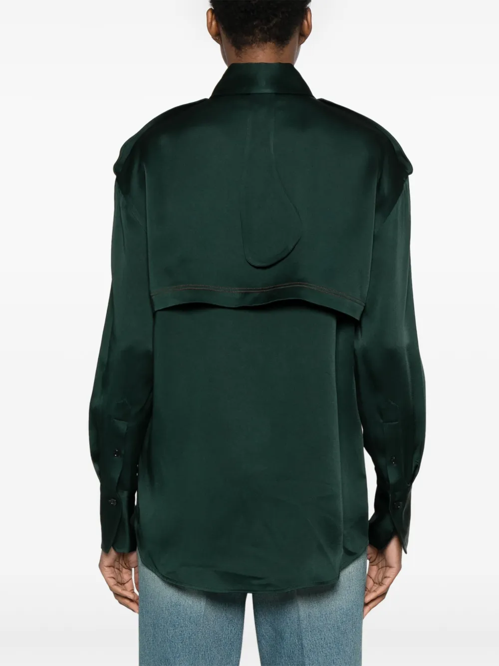 Victoria Beckham Satijnen blouse Groen