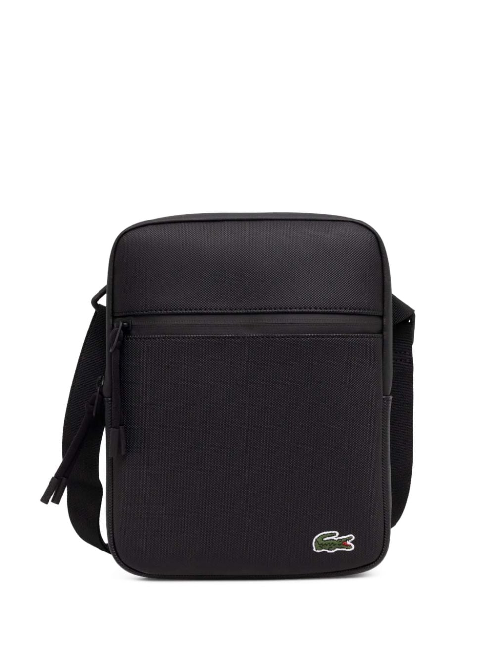 Shop Lacoste Logo Messenger Bag In 黑色