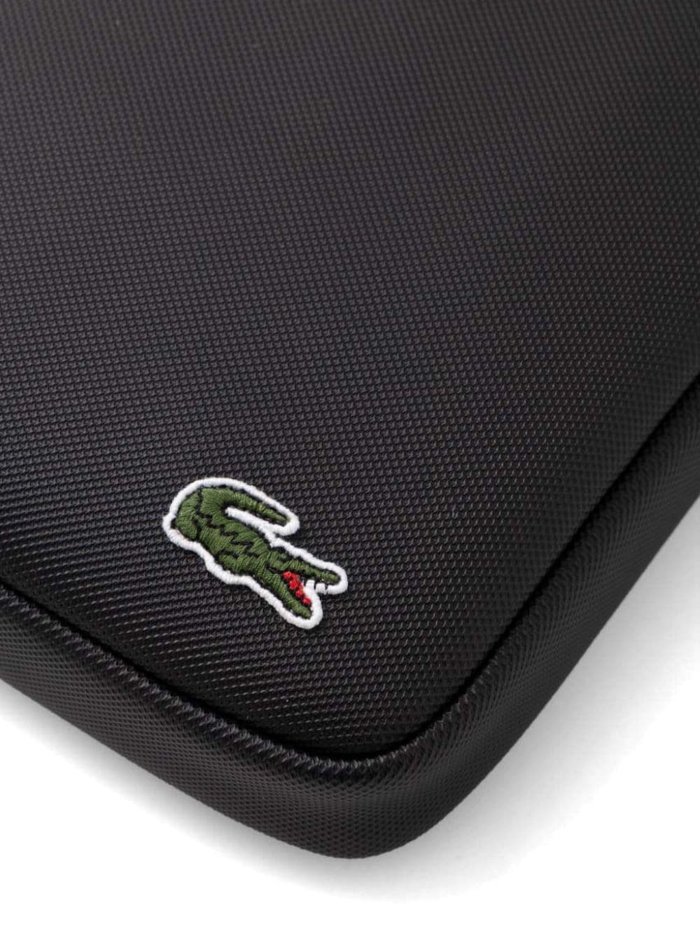 Shop Lacoste Logo Messenger Bag In 黑色