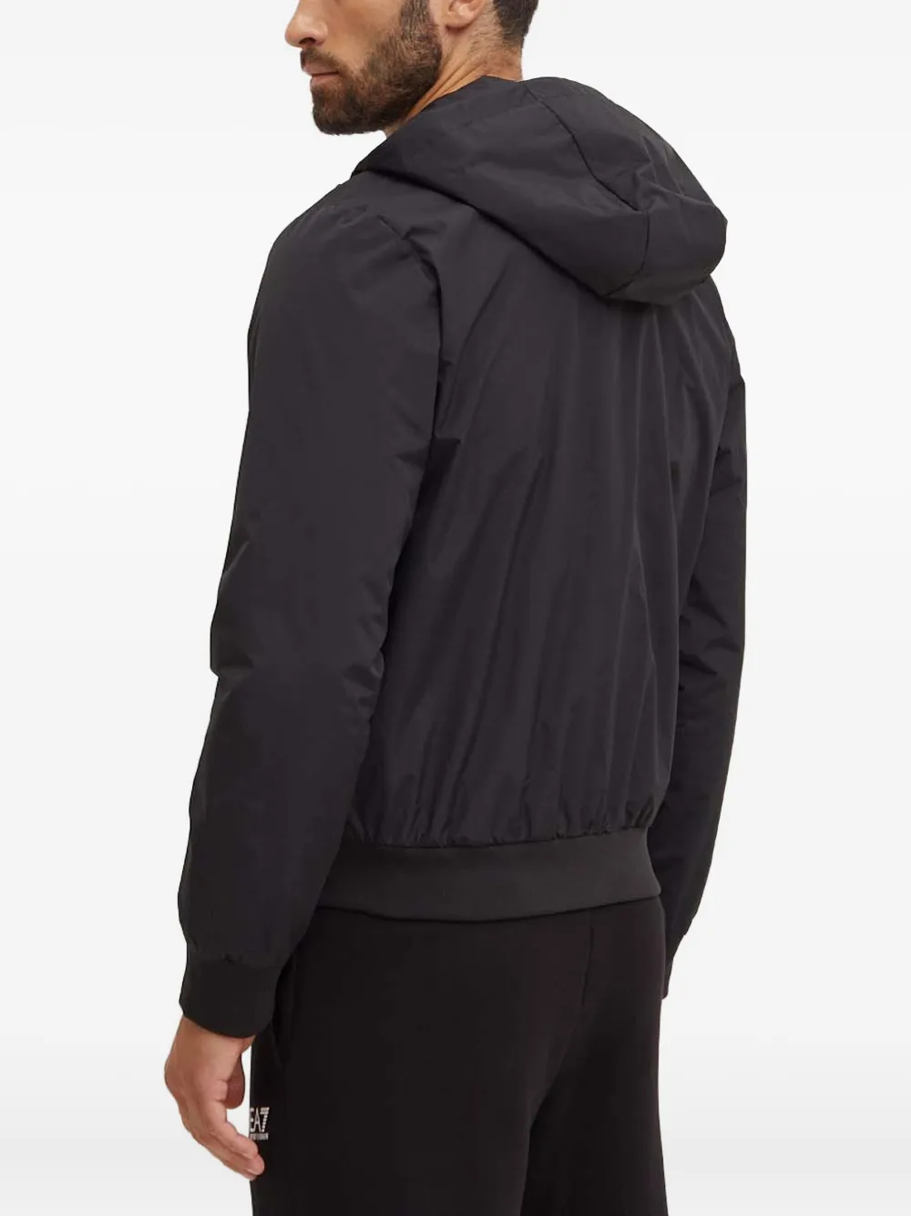 Ea7 Hooded Zip Jacket In Black
