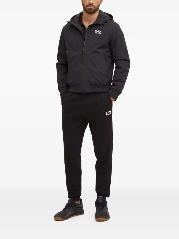 EA7 EMPORIO ARMANI フーデッドジャケット ブラック Ea7 Emporio Armani フーデッド ジップジャケット | ブラック