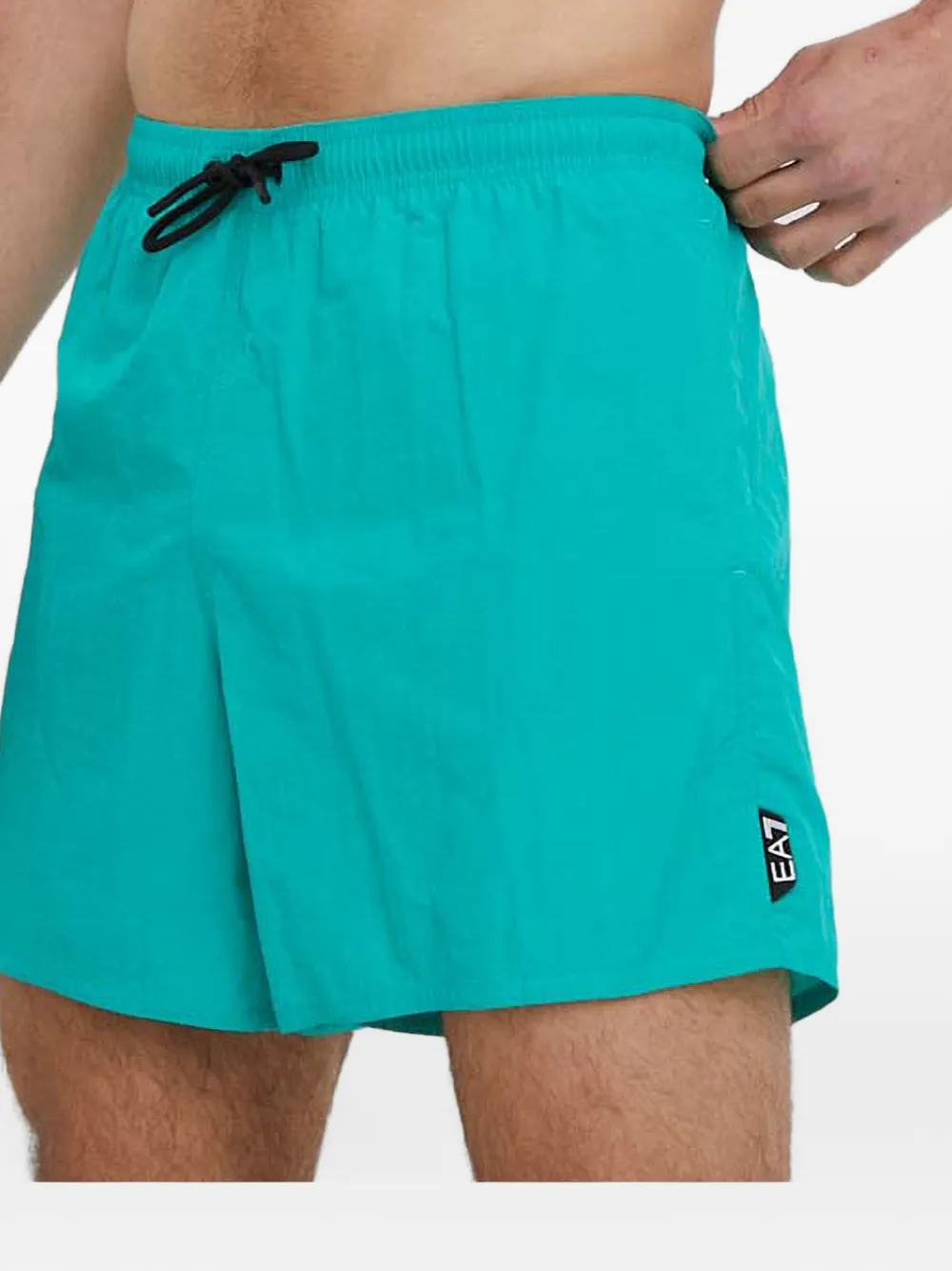 Ea7 Emporio Armani logo-patch drawstring swim shorts - Blau