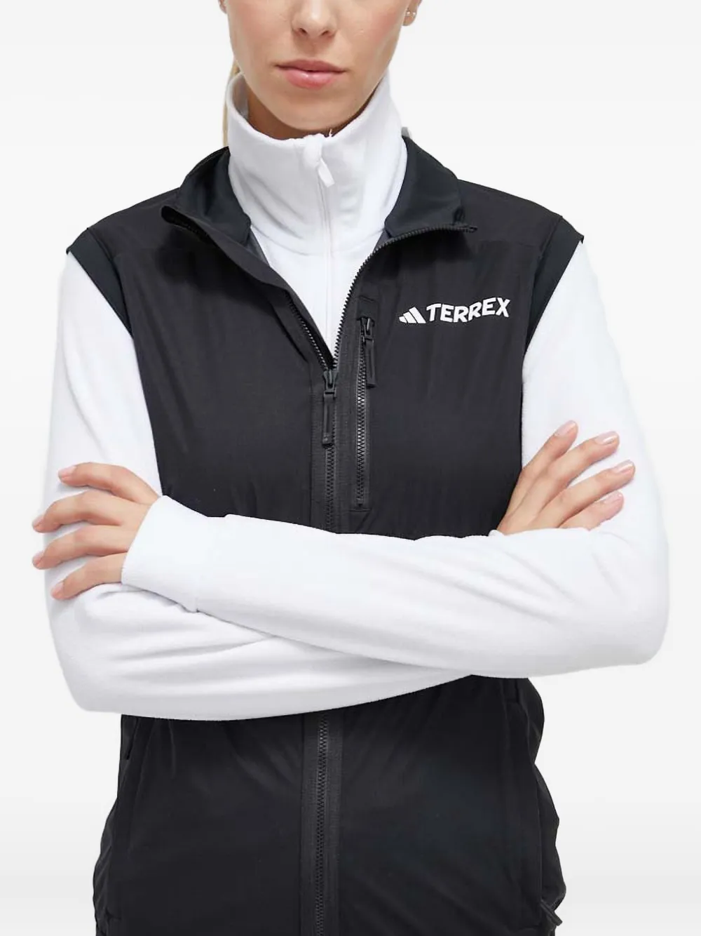 adidas zip-fastening hooded vest | Black | Image 1
