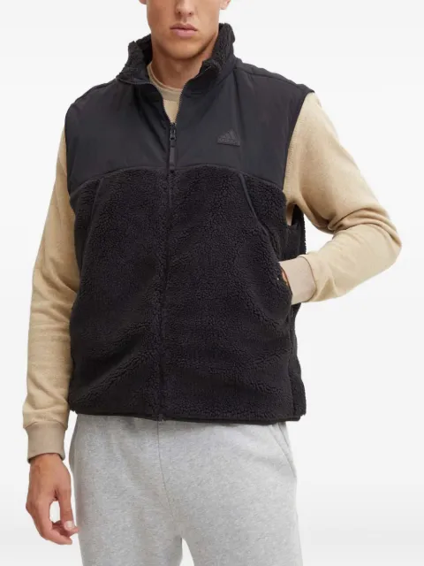 adidas fleece-panelled zip-up vest